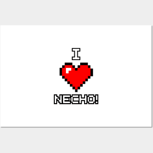 I Love Necho System 8 Bit Heart Posters and Art